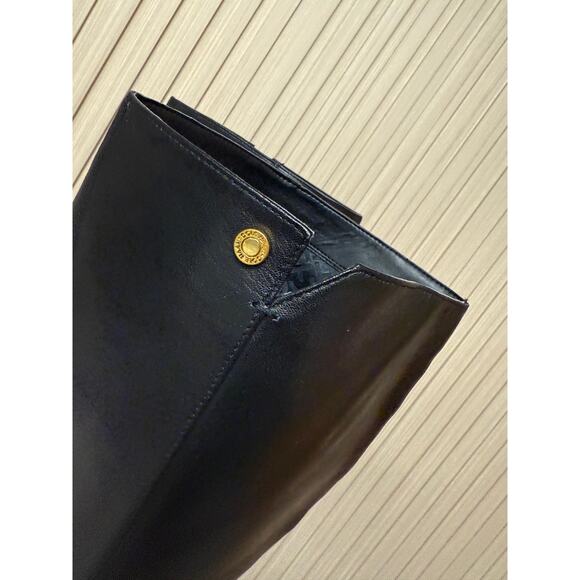 COLE HAAN Chrystie Square Toe Tall Leather Boot 75mm In Black Sz 8 - Picture 6 of 13